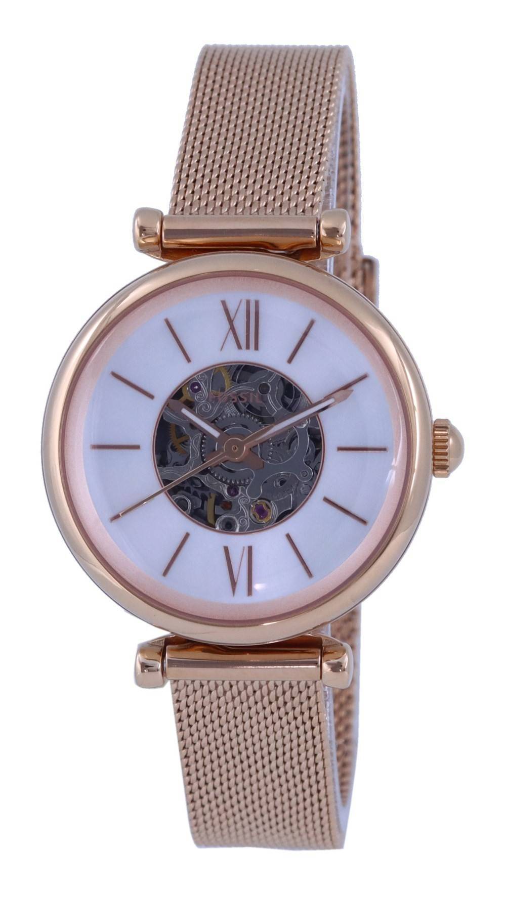 Fossil Carlie Mini Skelton Mother Of Pearl Dial Automatic ME3188
