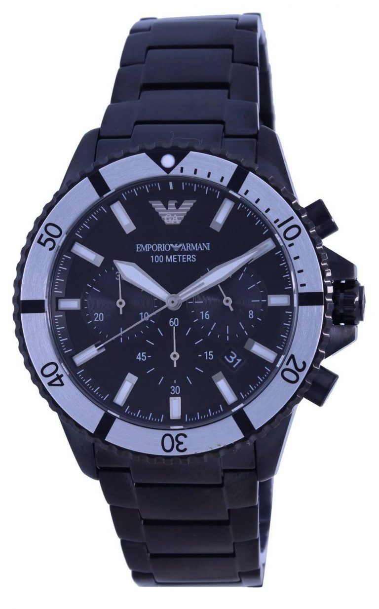 Emporio Armani Diver Chronograph Quartz AR80050 100M Men's Watch - Time ...