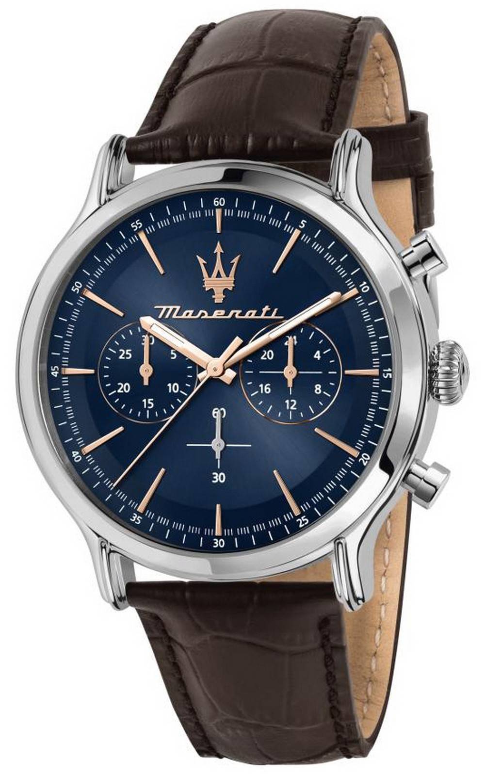 Maserati Epoca Chronograph Blue Dial Leather Strap Quartz R8871618014 ...